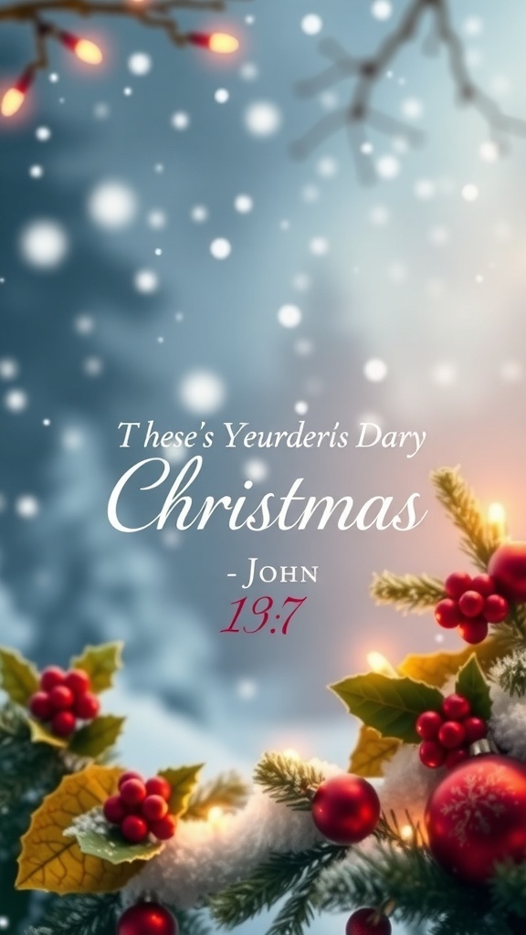 John 13:7 Christmas Wallpaper Design Christmas wallpaper design with John 13:7 verse on a winter landscape background.